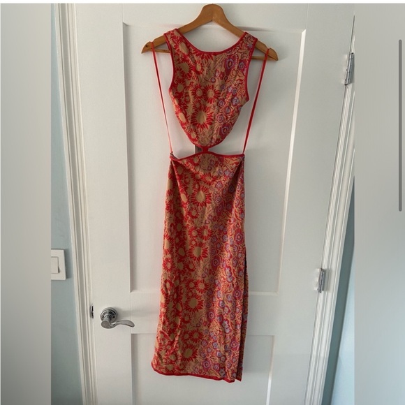 Bec & Bridge Red and Orange Patterned Dress - Picture 4 of 7